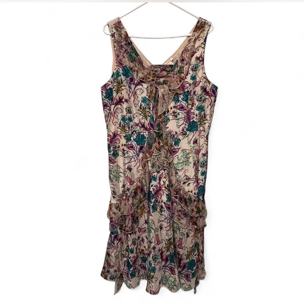 Designer Sundance Floral Silk Lightweight, Flowy Fit and Flare Lined Dress Sz 14 - Picture 2 of 9